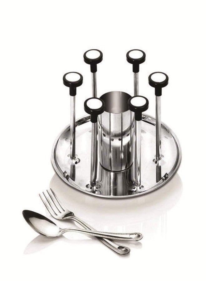 سكاي زون حامل ملاعق وأكواب من الفولاذ المقاوم للصدأ من سكاي زون - حامل أدوات المائدة/حامل لطاولة المطبخ/الطعام - Image 2